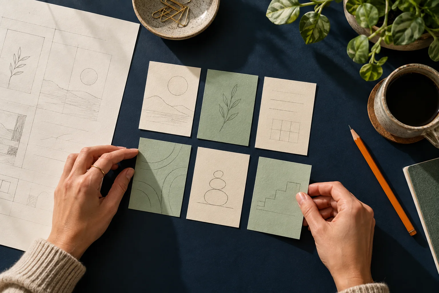 A project being divided into small paper cards